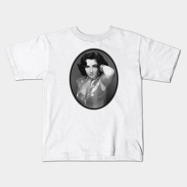 Elizabeth Taylor: Glamourous Sophistication Kids T-Shirt by Noir-N-More